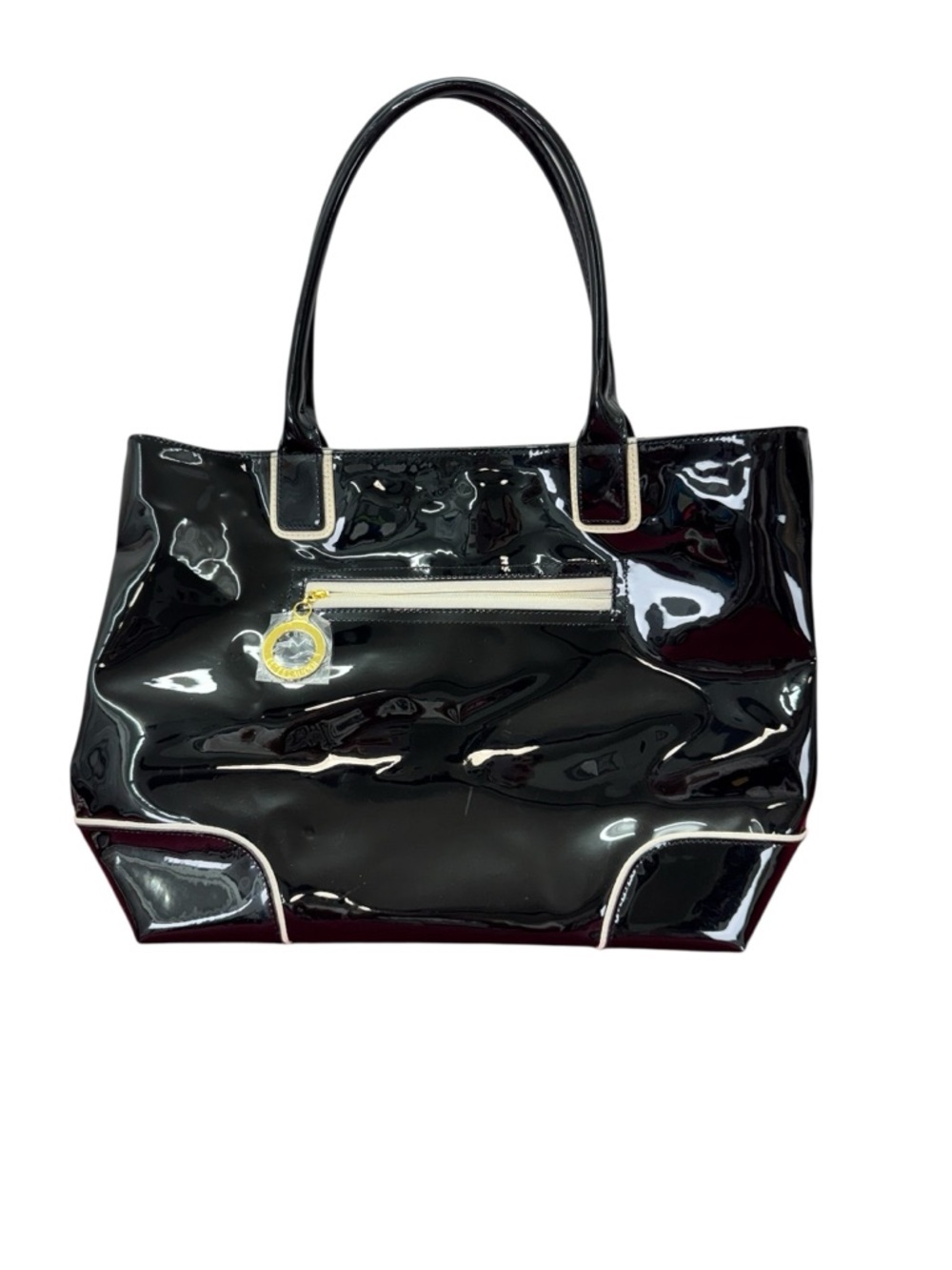Stee lauder Classic Black Patent Tote with Gold Accent - Picture 10 of 10